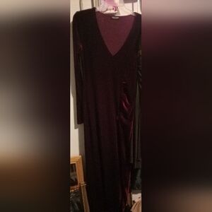 Elegant Burgundy Velvet Dress